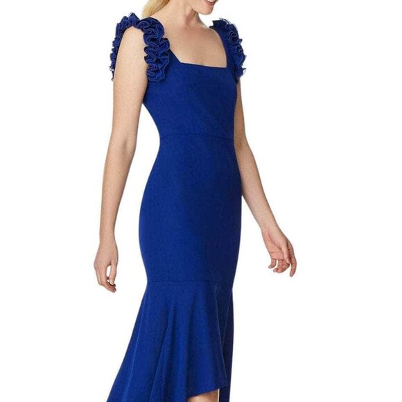 NWT Aidan Mattox MD1E206045 Crepe Homecoming Dress Royal Sapphire Size 10